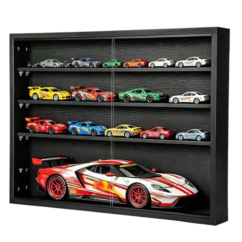 Image of Large Car Display Case, PKHROR Oversized Diecast Car Display Frame with UV Protection, Wall Mount for Toy Cars and Collectible Models, Black