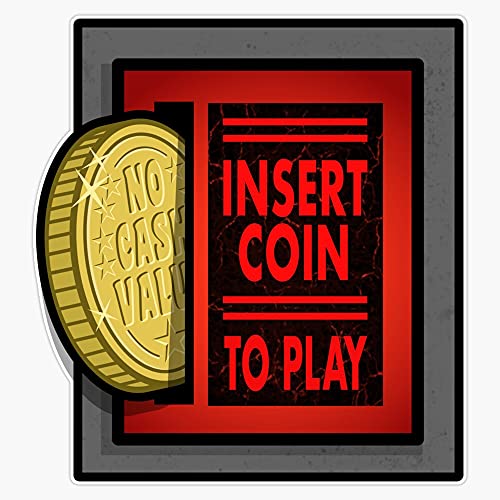 Retro Pinball Arcade Coin Slot Vinyl Decal