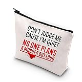 True Crime Gifts For Women Don't Judge Me Cause I'm Quiet No One Plans a Murder Out Loud Funny True Crime Makeup Bag Cosmetic Bag Travel Pouch For True Crime Junkie (Beauty is My Business B) -  BDPWSS