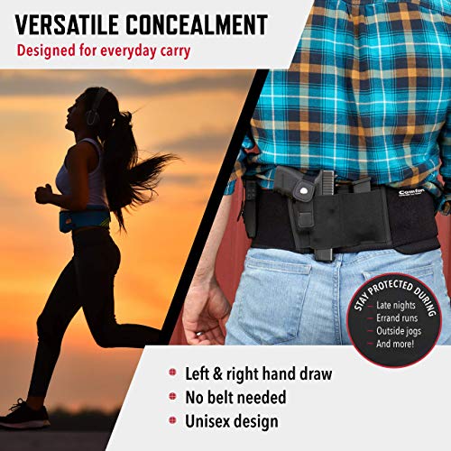 Comforttac Ultimate Belly Band Holster For Concealed Carry | Fits Smith And Wesson Bodyguard, Shield, Glock 19, 17, 42, 43, P238, Ruger Lcp, And Similar Sized Guns | For Men And Women (Nude - L - R) #TOP6
