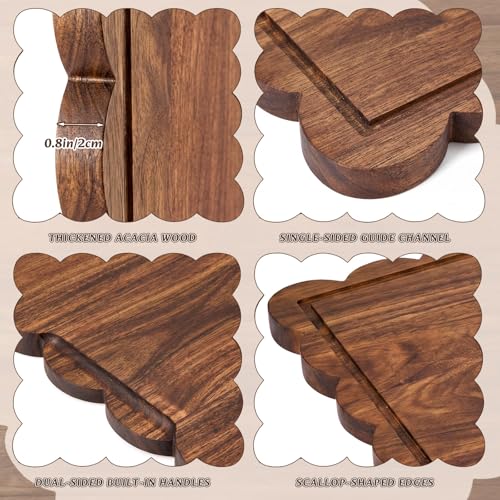 Tabla de cortar cuadrada de madera de acacia con mango 51x38x2 cm miniatura 3