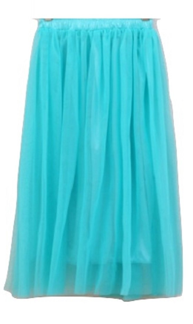 L&L® Women Girls 5 Layers Tutu Petticoat Long Skirt Rockabilly Tulle Goth Ballet Skirt (Turquoise)