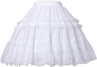 Women Girls Crinoline Petticoat 2 Hoops Skirt Chiffon Ball Gown Short Half Slip Underskirt for Lolita Cosplay - Buy now
