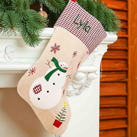DIBSIES Personalised Festive Plaid Stocking Cover