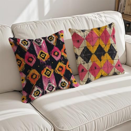 Housse coussin rose extérieur imperméable 45x45 cm lot de 2