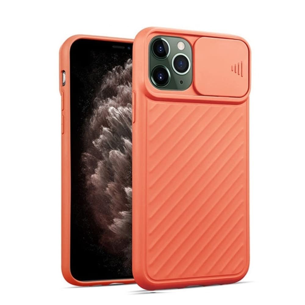 Coque souple iPhone avec protection d'objectif photo orange