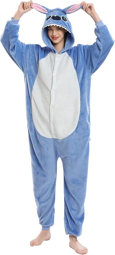 Zhiwei Combinaison Pyjama Animal Dinosaure Peluche Une Pièce Flanelle pour Adultes Adolescents - Costume Halloween Cosplay