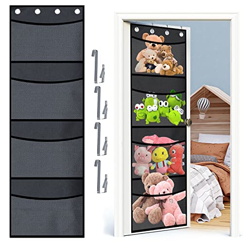Fonyet Organizador Puerta Organizador de Puertas Colgantes con 4 Bolsas de Malla y 4 Ganchos de Acero Inoxidable, Niño Bolsa de Almacenamiento de Juguetes para Dormitorio, Cocina, Baño