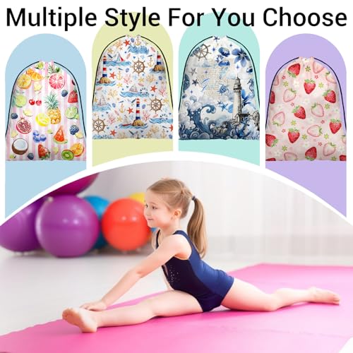 Image of Gymnastics Grip Bag Seaside Sailing Small Drawstring Gym Storage Pouch for Gym Outdoor