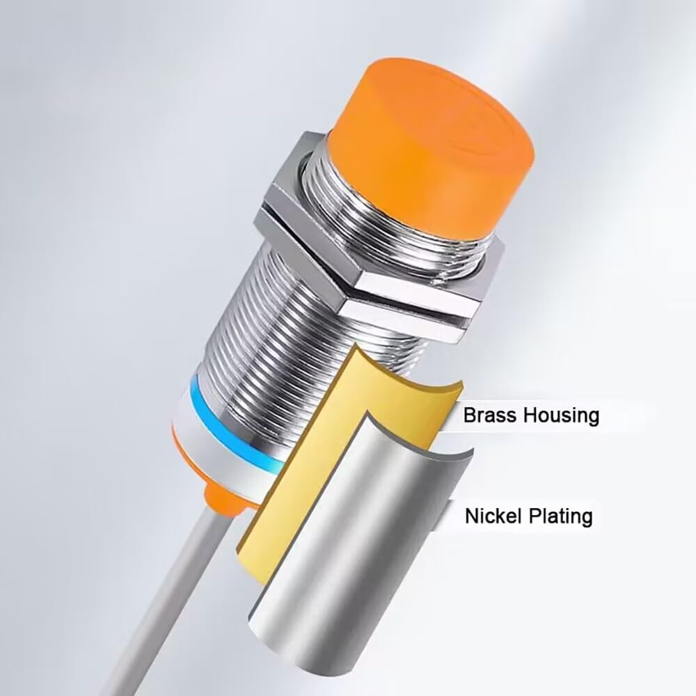 M24 Capacitive Proximity Sensor Switch, Shielded Installation, PNP NC（Normally Closed, DC Type, LED Indicator