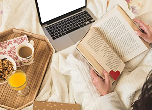 6pcs Leather Bookmarks for Women with Heart Shape, Cute Corner Bookmark, Book Accessories for Reading Lovers, Book Markers for Women, Bookmarks for Book Lovers by HNQCPCVU (Heart)