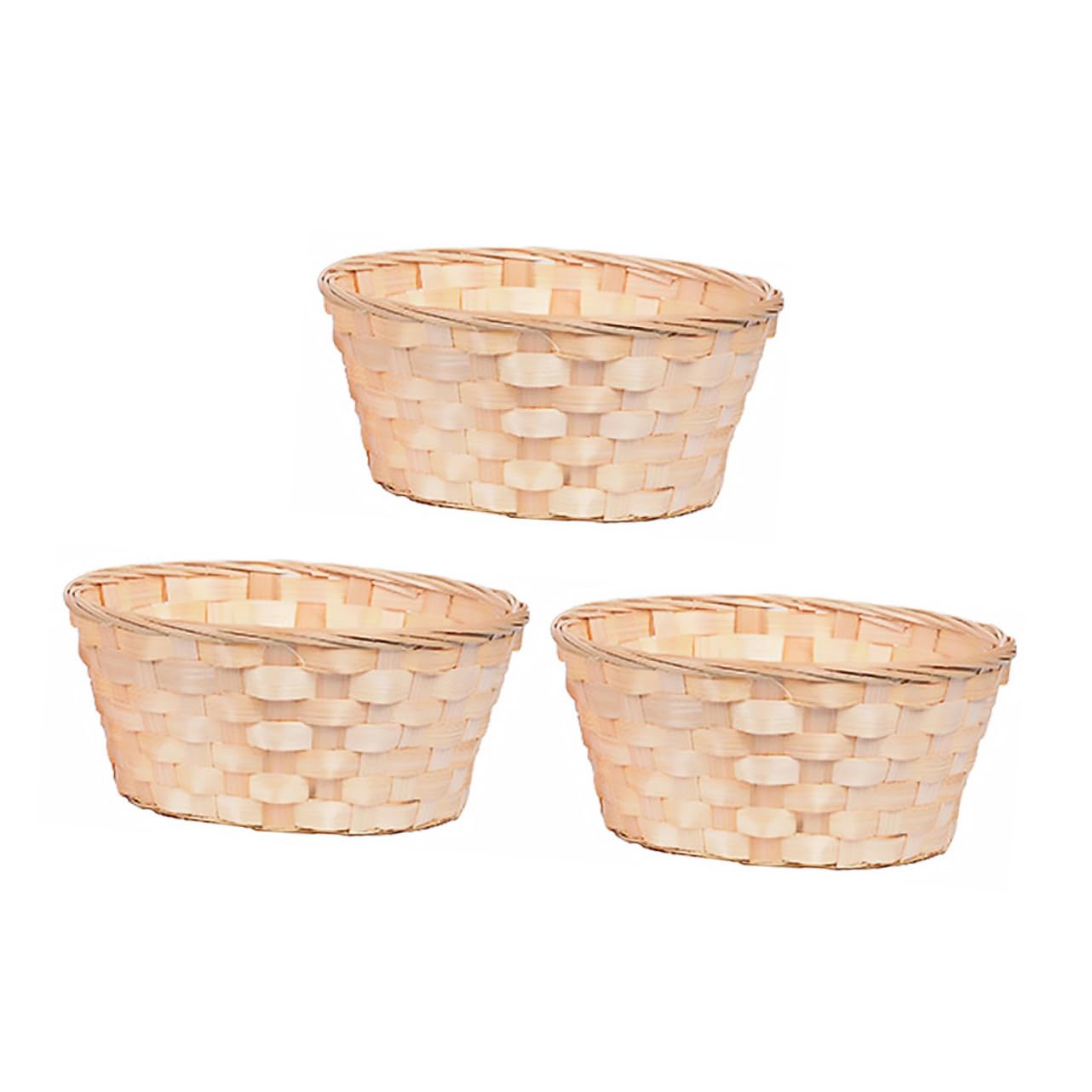 OUNONA 3Pcs Woven Storage Baskets for Fruits Snacks and Sundries Containers for Home Hotel Restaurant and Living Spaces Height