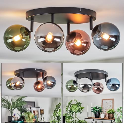 Plafonnier boule lumineuse Chehalis à 4 lumières colorées