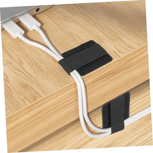 NUOBESTY 40 piezas organizadores de cables autoadhesivos para escritorio, reutilizables para manejo de cables bajo escritorio en oficina y hogar miniatura 4