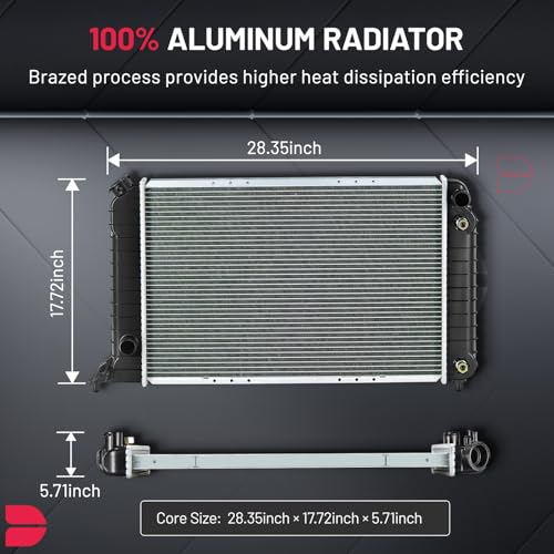Image of BDFHYK CU1531 Aluminum Radiator for Chevy S10, for GMC Sonoma 94-03 2.2L L4