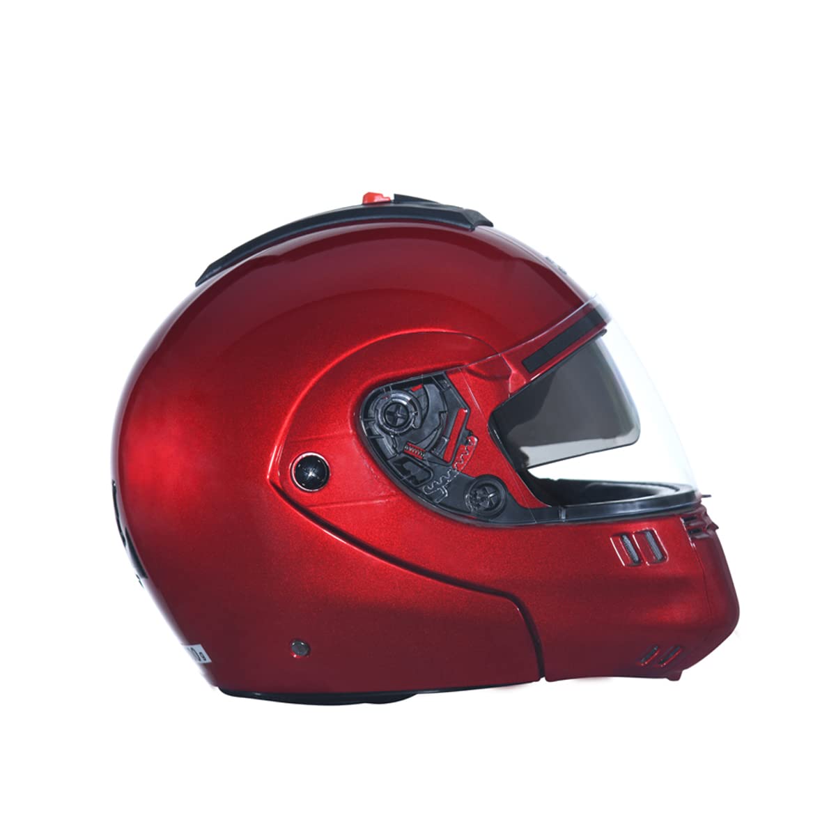 Studds NINJA 3G Flip Up Full Face Helmet with Double Visor(Cherry