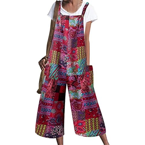 VONDA Peto para mujer Mono con estampado floral bohemio Cover