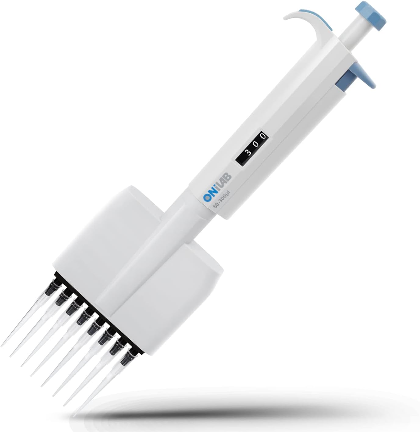 Lab Micropipette, Adjustable Volume 8-Channel Multichannel Pipettors, 50-300μl