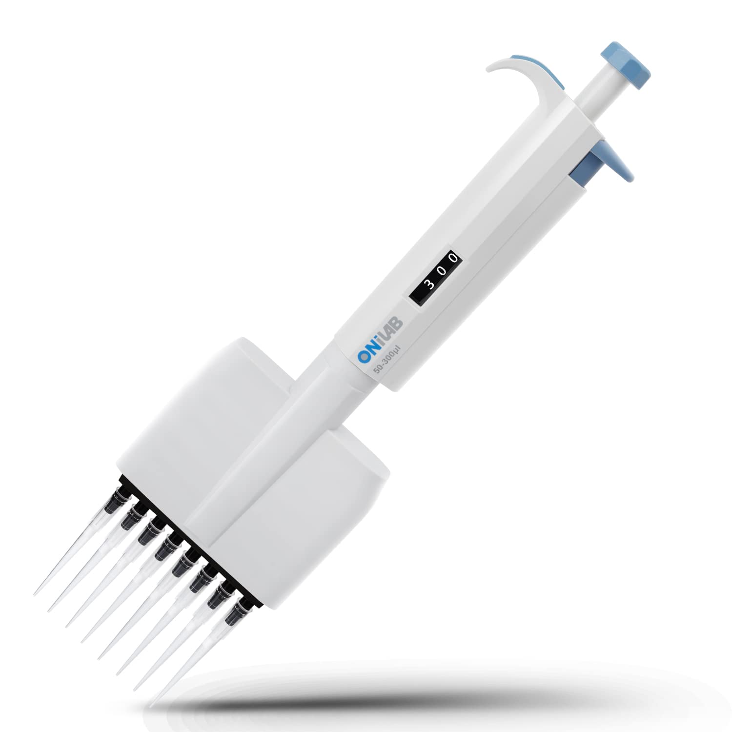 ONiLAB Lab Micropipette, Adjustable Volume 8-Channel Multichannel Pipettors, 50-300μl