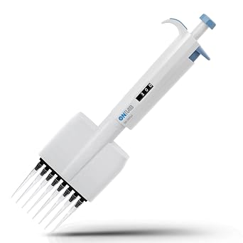 ONiLAB Lab Micropipette, 8-Channel Adjustable Volume Pipettor 50-300L