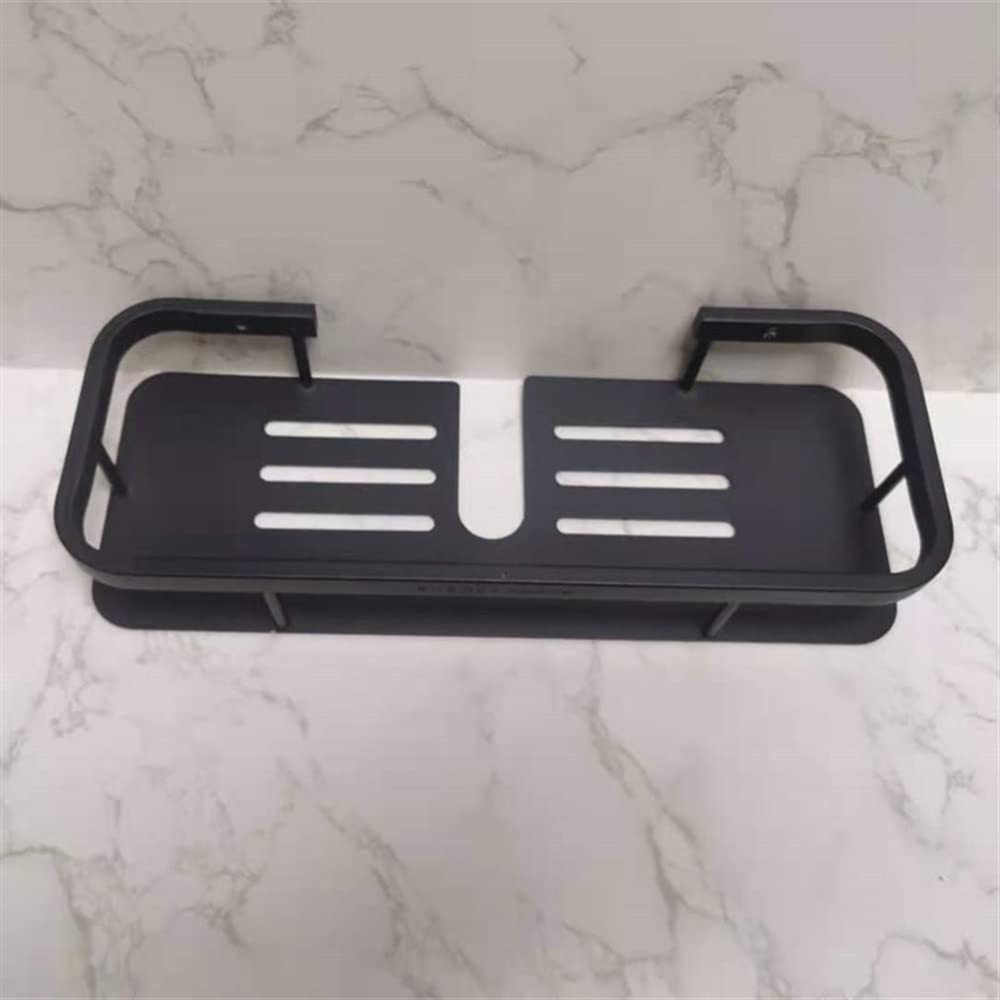 Étagère de douche d'angle antirouille et durable, support mural noir pour cosmétiques