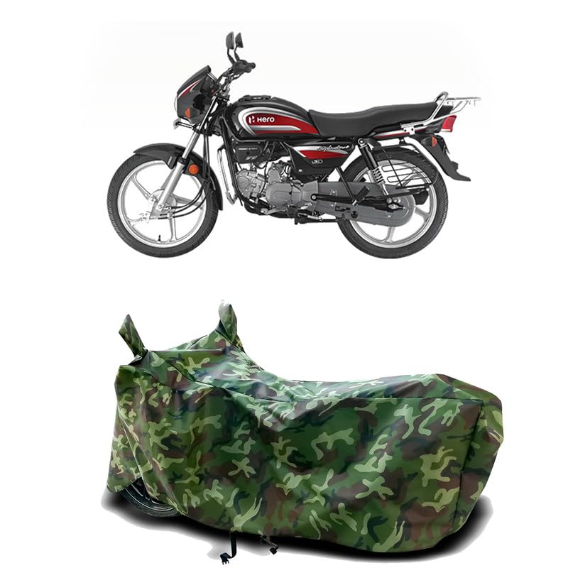 Image of DUFFEL-100% Heat Protection Two Wheeler Bike /Scooty Body Cover for Hero Splendor+ New Water Resistance /UV-Rays /Birds Dropping /Scratchproof /Dust Proof /Waterproof[Green Jungle Print]