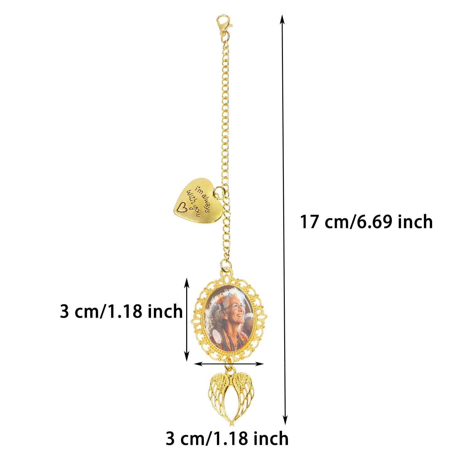 PENTA ANGEL Graduation Cap Photo Charm Personalized Memorial Graduate Cap Decorations DIY Tassel Gifts for Class of 2025 2026 Grad Cap Gown Ceremony (Gold)