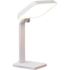 Theralite Aura Bright 10000 Lux Therapy Lamp, Sun Lamp for Light Box Therapy to Fight Low Energy with Adjustable Brightness 4 Light Settings for Sunlight Deprivation for Home and Office Use, White