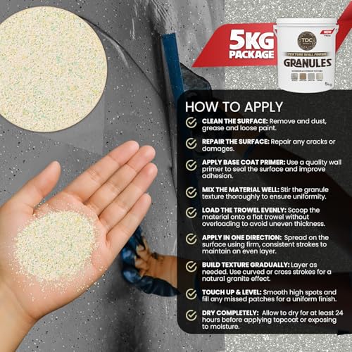 Image of The Decor Co. Marble Texture Wall & Floor Paint with 3D Designer Stone and Granite Luxury Finish Washable Water Resistant Acrylic Emulsion for Interior Exterior Home Decor DIY (1Pc, Mix Color, 5kg)