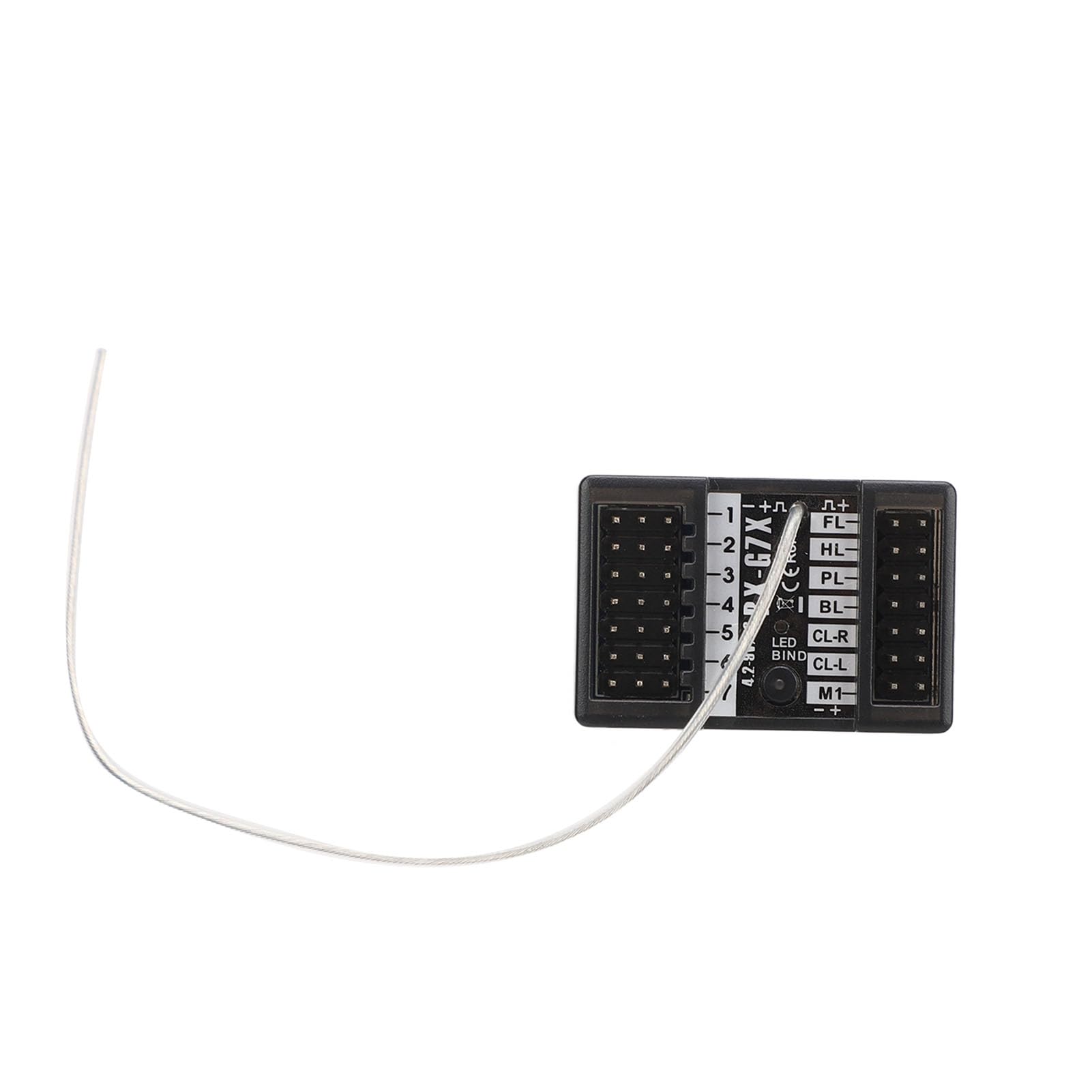 RiToEasysports a Distancia RC de 7 Canales, 2,4 GHz, Transmisor de Radio con Receptor, Protección del Acelerador y Alarma de bajo Voltaje, con Juego de Luces de Conexión y Enchufe de
