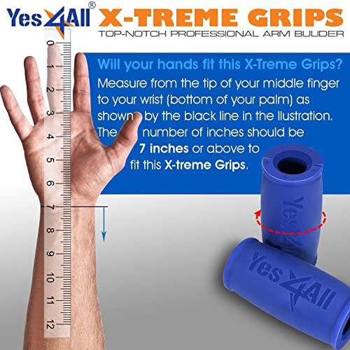Yes4All Thick Grips for Dumbbells/Fat Grips 2.2” Outer Diameter with Wrist Strap for Barbell, Dumbbells,Weight Lifting.