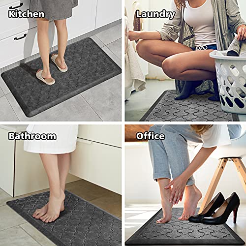 Wiselife Kitchen Mat Cushioned Anti Fatigue Floor Mat,17.3"X39", Thick Non Slip Waterproof Kitchen Rugs And Mats,Heavy Duty Foam Standing Mat For Kitchen,Floor,Home,Office,Desk,Sink,Laundry, Grey #TOP6