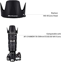 Vista 8 de Parasol para lente Nikon AF-S NIKKOR 2.756-7.874 in F2.8G ED VR II (solamente), reemplaza el parasol de lente Nikon HB-48, protector de parasol