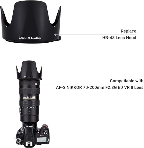 Miniatura 8 de Parasol para lente Nikon AF-S NIKKOR 2.756-7.874 in F2.8G ED VR II (solamente), reemplaza el parasol de lente Nikon HB-48, protector de parasol