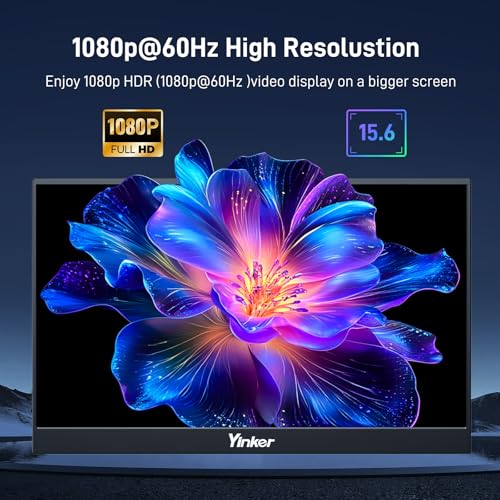 Image of USB-C & HDMI Portable Touchscreen Monitor 15.6 inch, Extended Monitor IPS FHD 1080P External Monitor for PC /Laptop /Phone