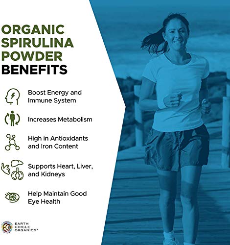 Earth Circle Organics | Organic Spirulina & Chlorella Powder, Kosher, Non-Irradiated | Pure Vegan Protein | Premium Superfood, High In Amino Acids And Antioxidants - 4Oz (Spirulina & Chlorella Combo) #TOP3