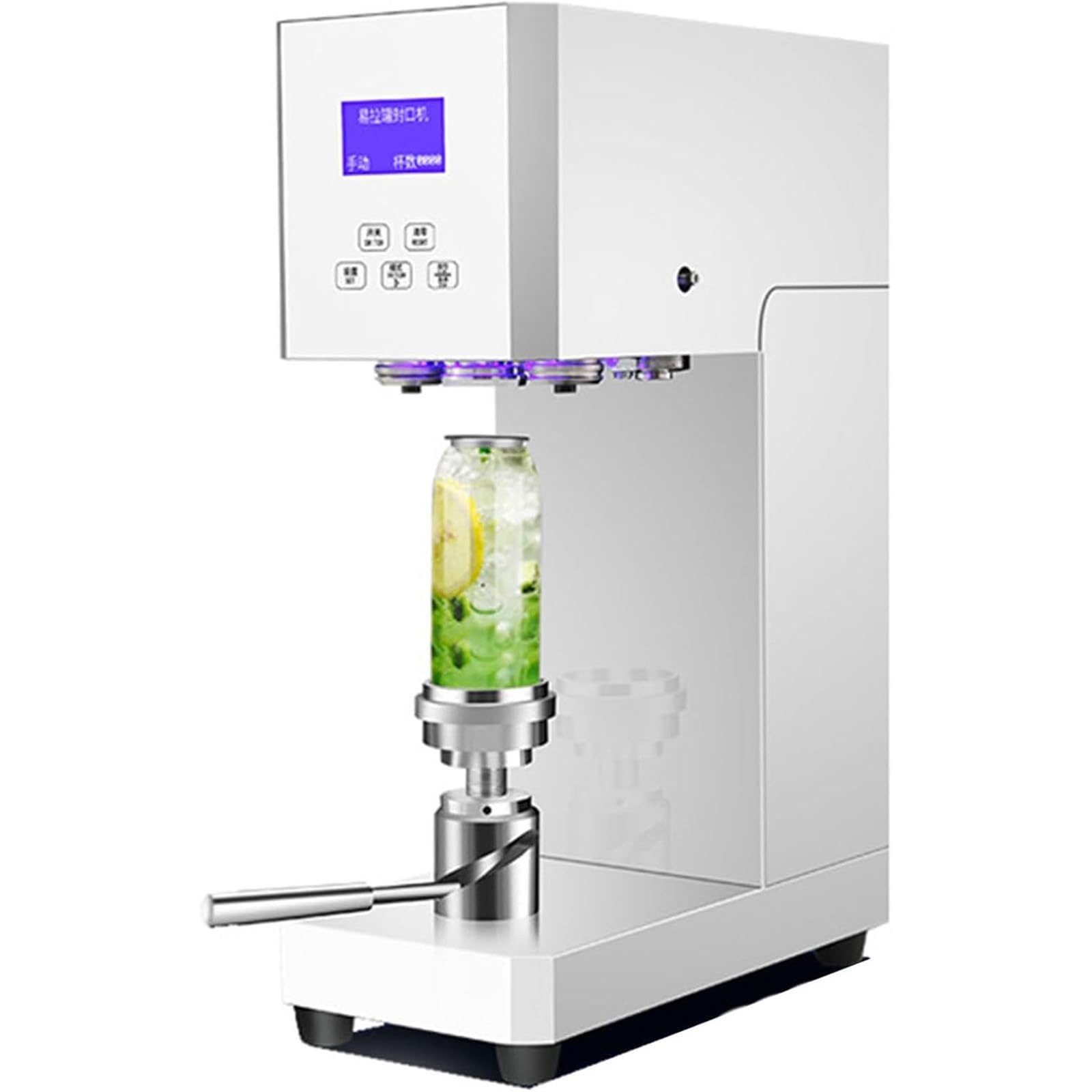 ASerZenith Electric Soda Can Sealer With Smart Counter, Semi-Automatic Bottle Sealing Machine For Commercial Use,White