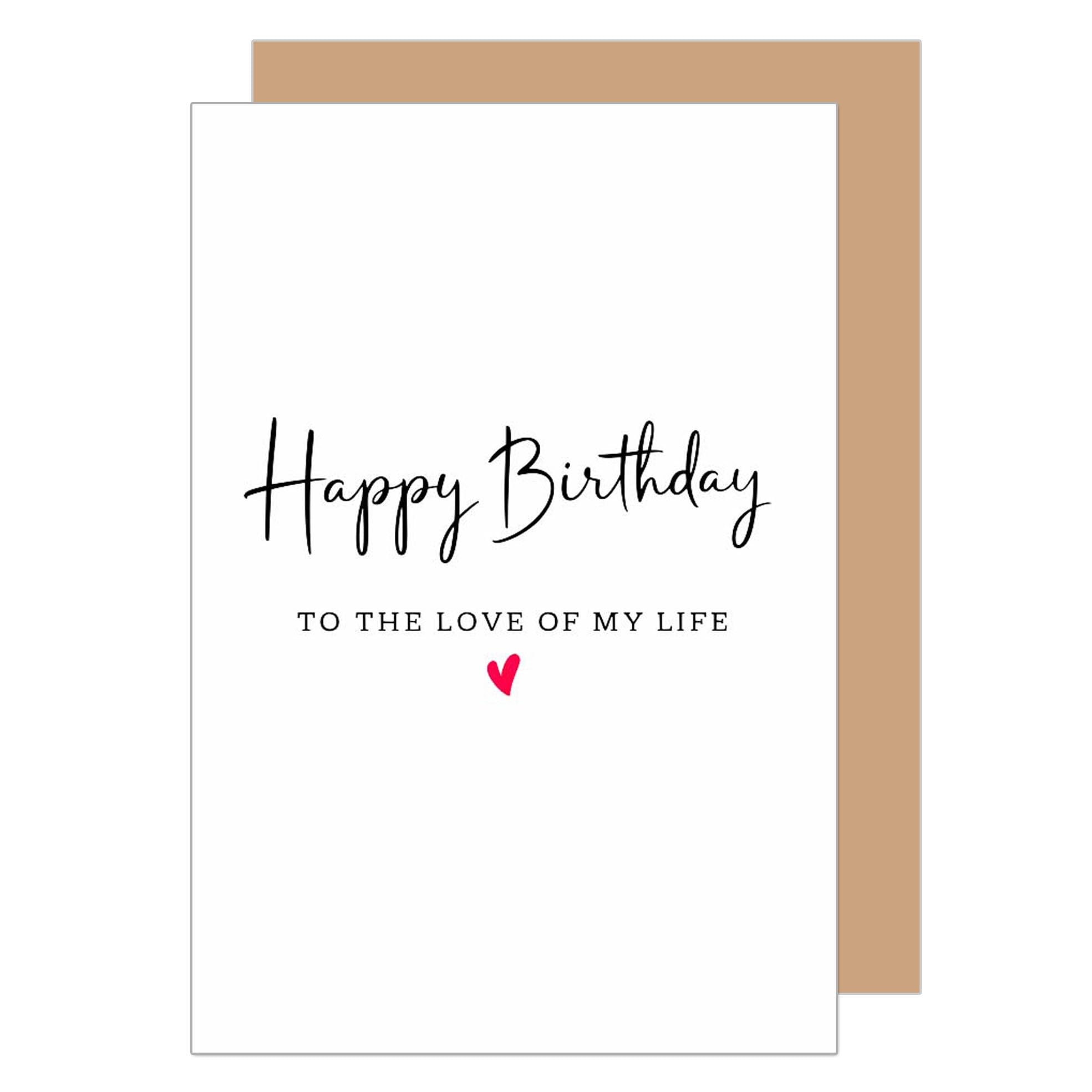 Edition Seidel Premium Birthday Card with Envelope. Greeting Card Birthday Happy Birthday Man Woman Love of My Life Heart (G3709 SW025)