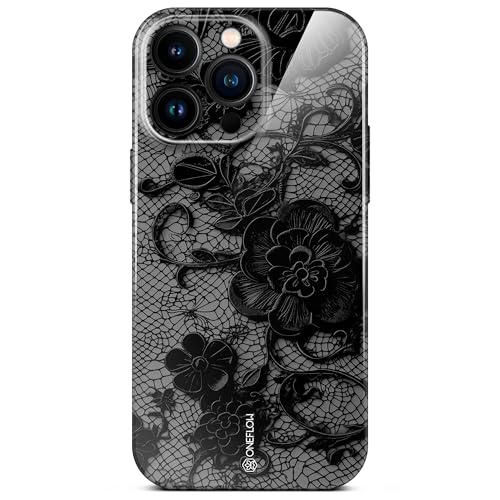 Coque iPhone 16 Pro Max anti-rayures fine dentelle noire protégeant la caméra