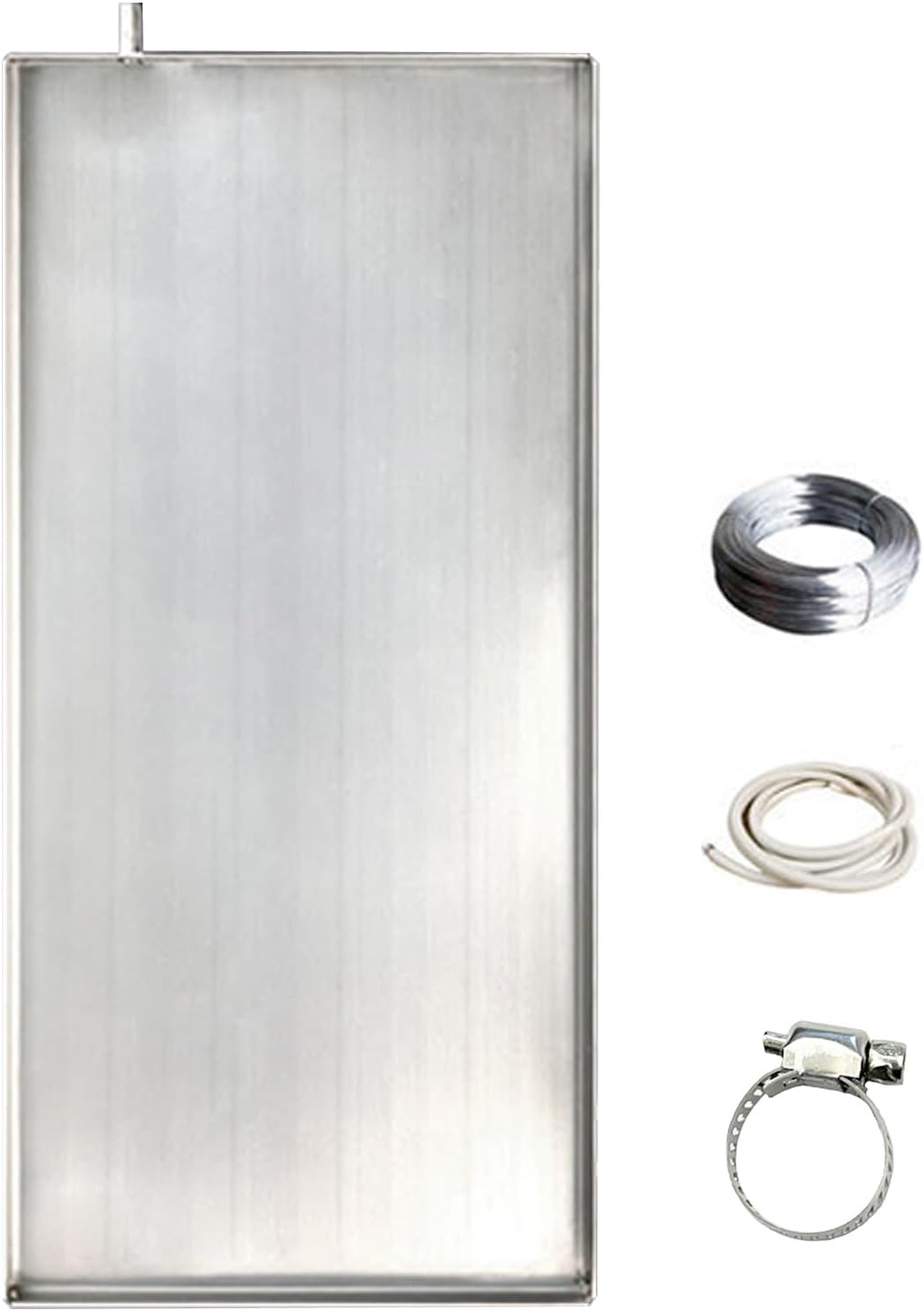 Stainless Steel AC Drain Pan, Hand-Bent Rectangle Condensate Tray, 84x38cm Drip Pan with 2m Hose, 3cm Depth, Essential Air Conditioner Drainage Accessory
