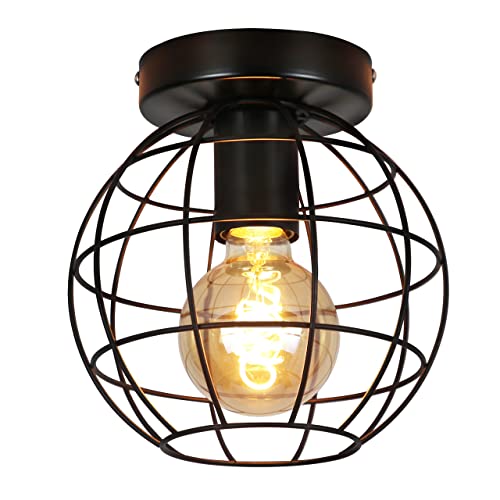 Plafonnier Industriel Noir E27 Luminaire Rustique Salon Chambre