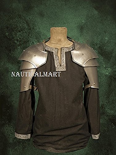 Metal Armor LARP-Militia Armor Medieval Pauldron - Shoulder - Medium, Handicraft Silver