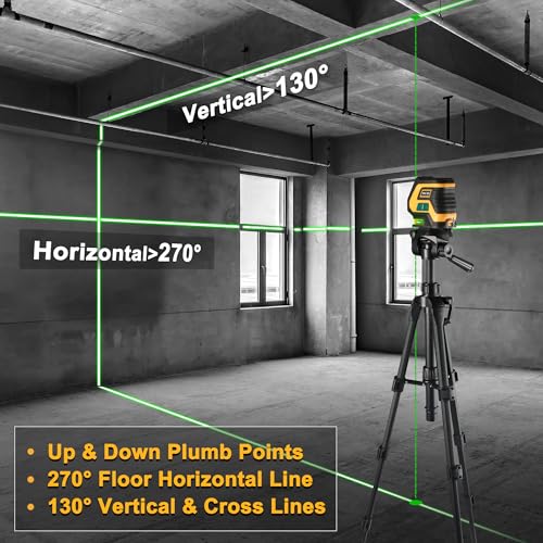 PREXISO Laser Level with Tripod & 2 Plumb Dots - 100 Ft Rechargeable Point Cross Laser Level Self Leveling - Plumb Spot Alignment Wide Angle Laser Line for Construction, Ceiling, Floor Tile - Image 2