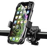Bike Mount Phone Holder, Insten Universal Bicycle Motorcycle MTB Rack Handlebars Mount Cradle w/Secure Grip 360 Rotatable Rubber Strap Compatible with iPhone X/XS Max/XR/7/8 Plus, Galaxy S9/S9+ Black