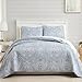 Southshore Fine Living, Inc. Oversized King Quilt, Boho Bedding Set, Paisley Bedspread King Size/California King Coverlet Quilt & 2 Matching Quilted Pillow Shams, Pure Melody Aqua
