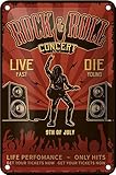 Laqué mat Plaque métallique 18 x 12 cm Rock & Roll Concert DekoNo7