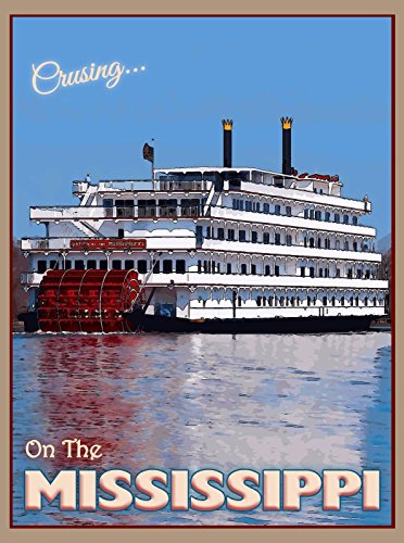 Magnet Cruising Mississippi River Queen United States Travel Advertisement Art Magnet