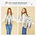 LOVEVOOK School Backpack for Teen Girls, Student Backpack Purse for 14-16 Teenage, Cute Kid Bookbag, Back to School Backpacks Fit 15.6 Inch Laptop, Large College Travel Bag, Beige-Black