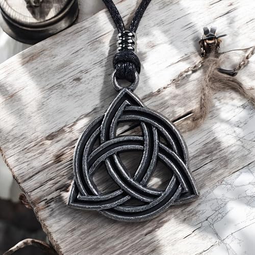 BlueRica Celtic Trinity Knot (Triquetra) on Adjustable Cord Necklace3