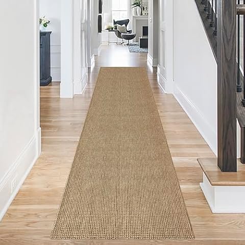 Runners for Hallways 2x8 Washable Kitchen Runner Rug Tan Cotton Entryway Runner Rug Indoor Outdoor Carpet Rnuners for Entrance Living Room Bedroom Bathroom Laundry Cover